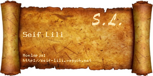 Seif Lili névjegykártya